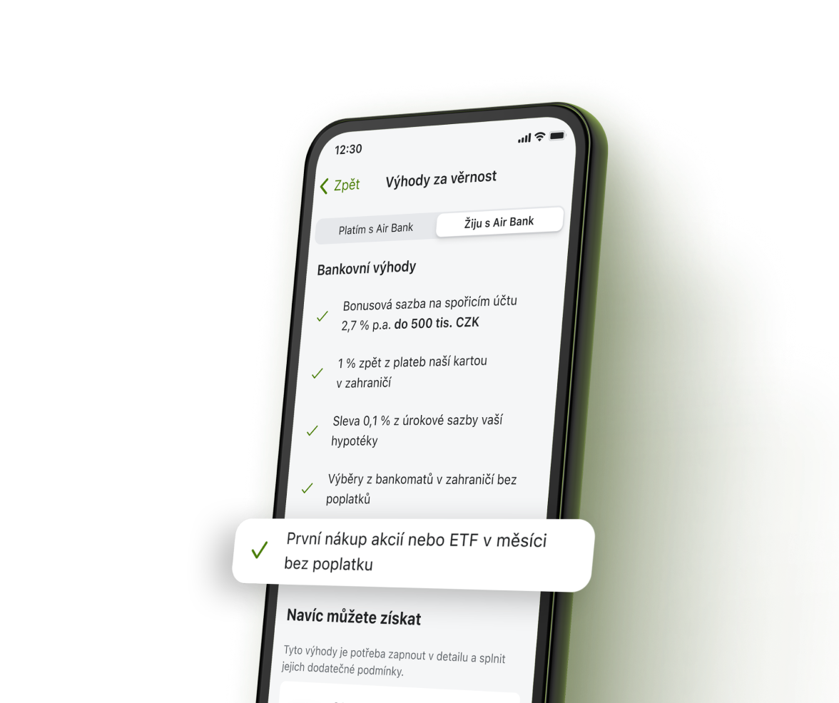 První nákup akcií každý měsíc bez poplatku