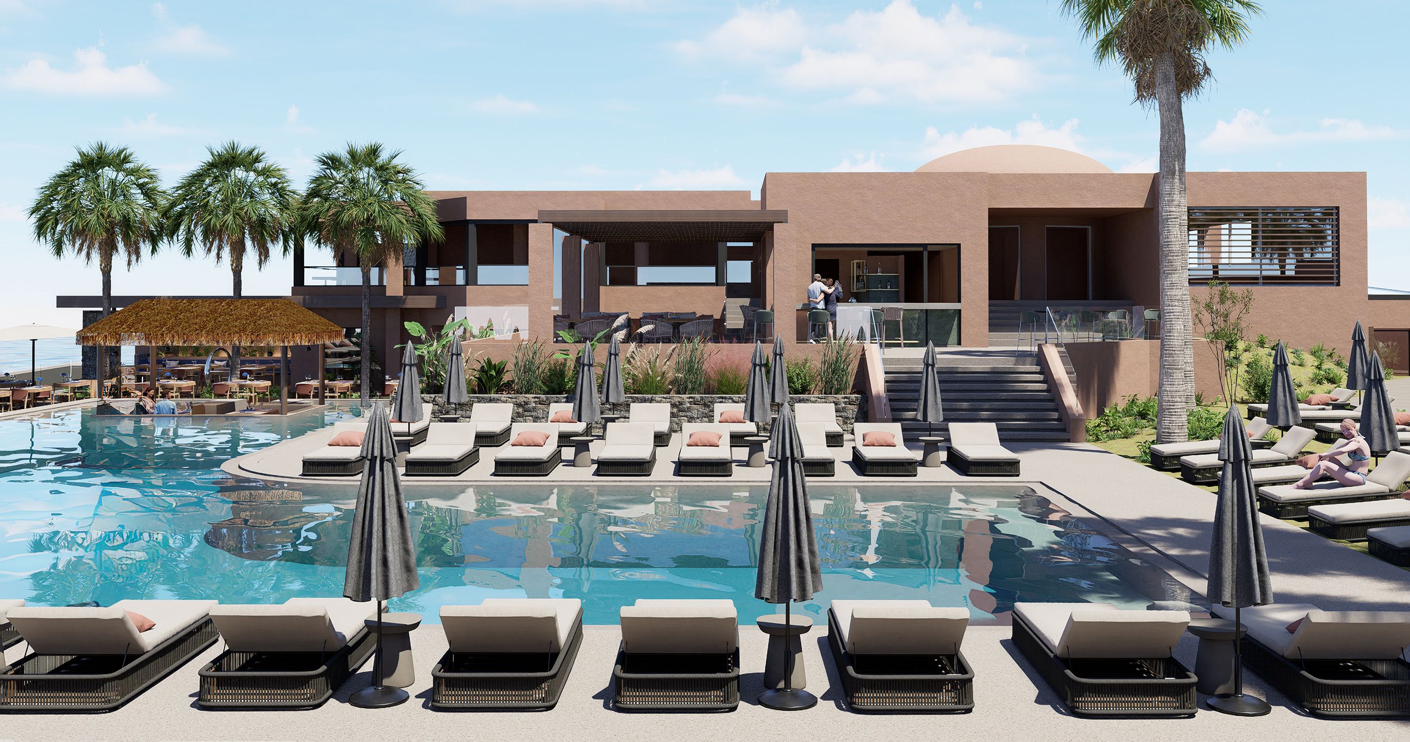 Lehátka u bazénu - vizualizace