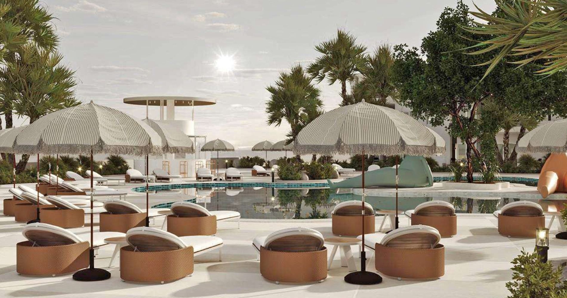 Lehátka u bazénu - vizualizace