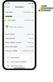 Detail půjčky v mobilní aplikaci