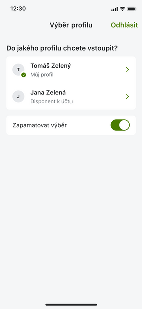 Sdílení účtu s další osobou