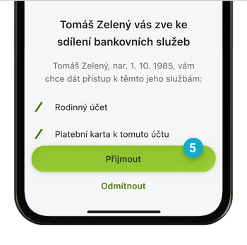 Ilustrace: Sdílení bankovních služeb v mobilní aplikaci