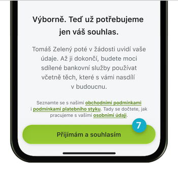 Ilustrace: Sdílení bankovních služeb v mobilní aplikaci