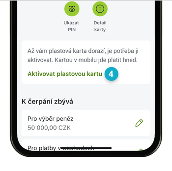 Ilustrace: Aktivace platební karty