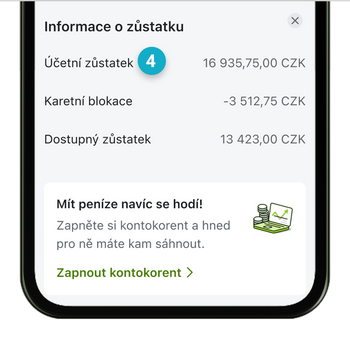 Ilustrace: Jak zjistím aktuální zůstatek