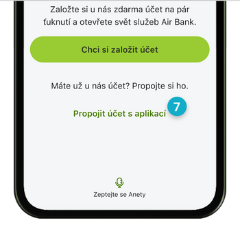 Ilustrace: Spárování mobilní aplikace přes internetové bankovnictví