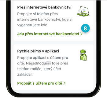 Ilustrace: Spárování mobilní aplikace přes internetové bankovnictví