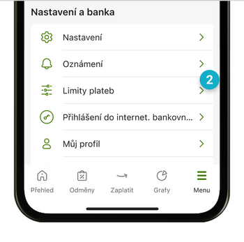 Ilustrace: Změna limitu pro platby převodem