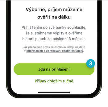 Ilustrace: Doložení výpisů z účtu na dálku v bance, kam chodí váš příjem