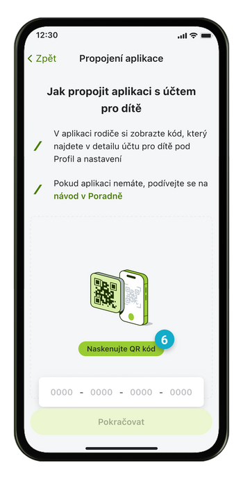 Ilustrace: Jak dítěti propojit mobilní aplikaci s účtem pro dítě?