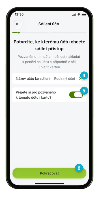 Ilustrace: Sdílení bankovních služeb v mobilní aplikaci