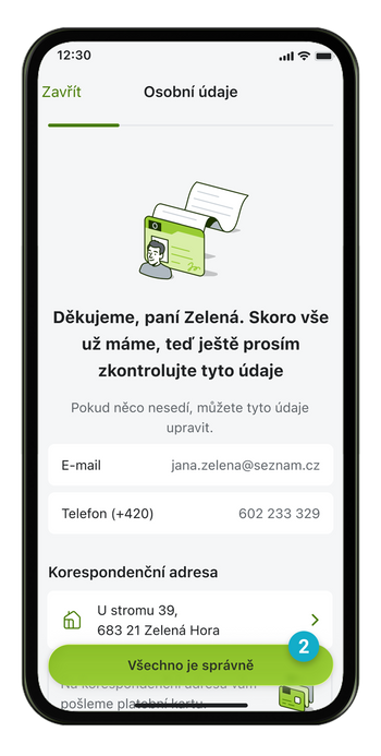 Ilustrace: Sdílení bankovních služeb v mobilní aplikaci