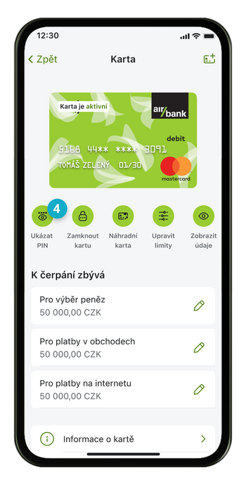 Ilustrace: Zobrazení a změna PINu