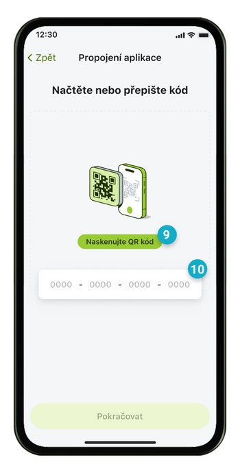 Ilustrace: Spárování mobilní aplikace přes internetové bankovnictví