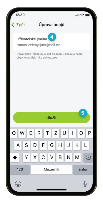 Ilustrace: Uživatelské jméno do internetového bankovnictví