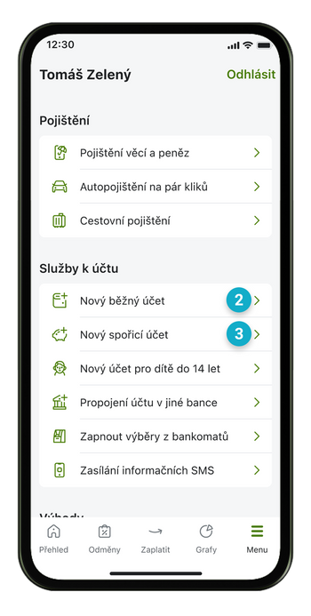 Ilustrace: Založení účtu