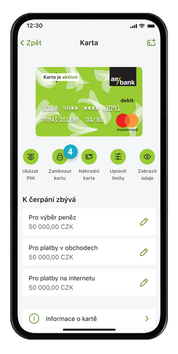Ilustrace: Zamknutí a odemknutí karty a nálepky