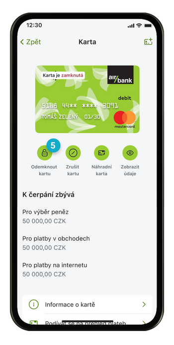 Ilustrace: Zamknutí a odemknutí karty a nálepky