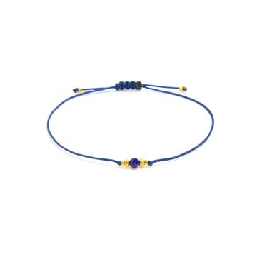 Provázkový náramek lapis lazuli na tmavě modré šňůrce
