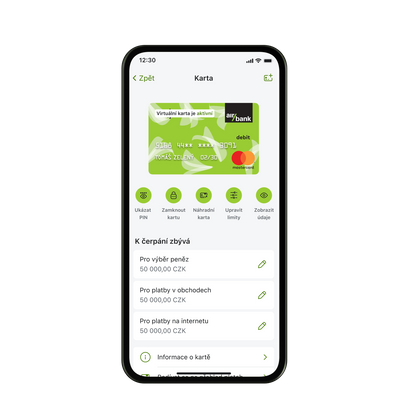 Blokace karty v aplikaci