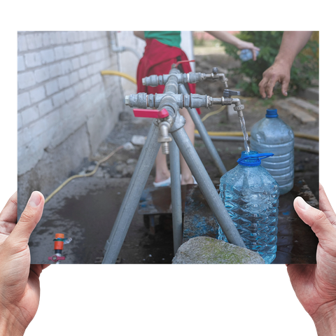 Pitná voda a mýdla pro 3 děti