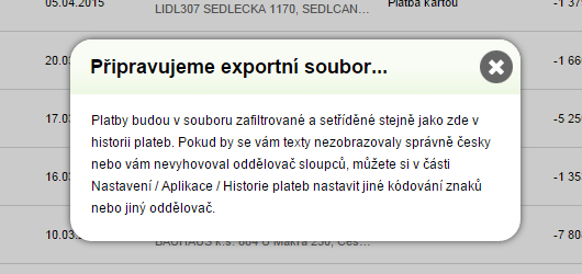 Export do CSV