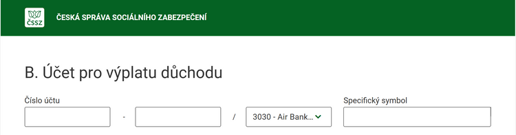Ilustrace: Zasílání důchodu od ČSSZ na účet u nás