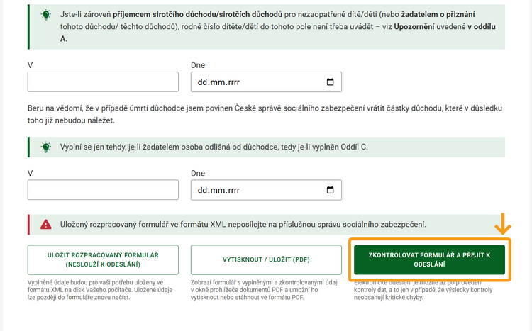 Ilustrace: Zasílání důchodu od ČSSZ na účet u nás