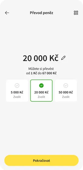 Prevod penez CZ