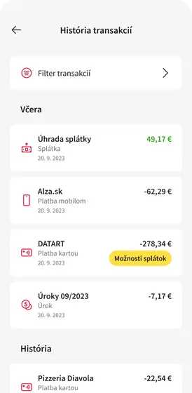 Historie transakci SK 1080x2205px
