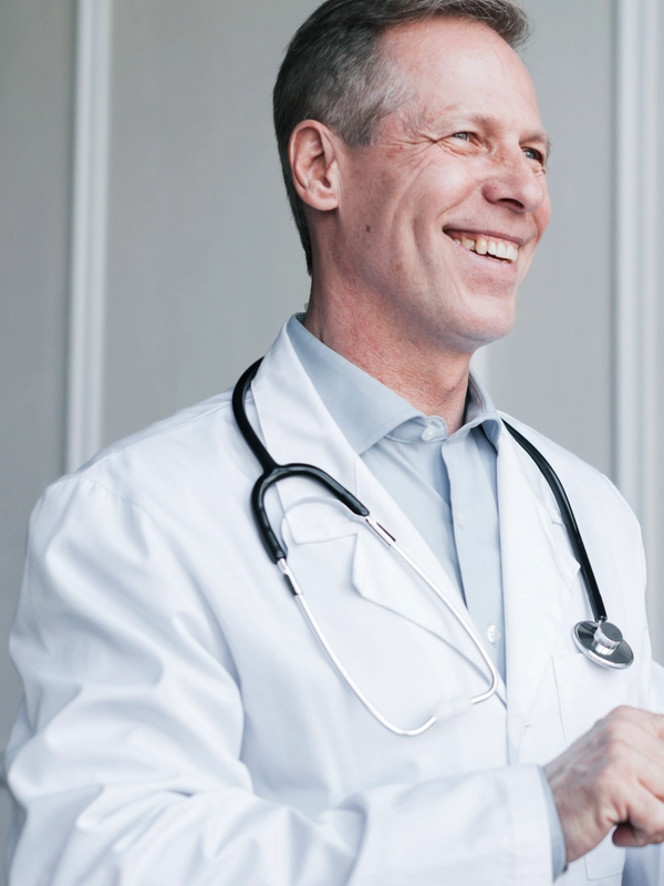 Doctor making phone call