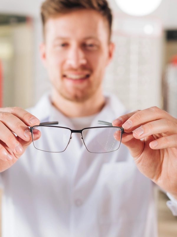 Portrait friendly male optometrist
