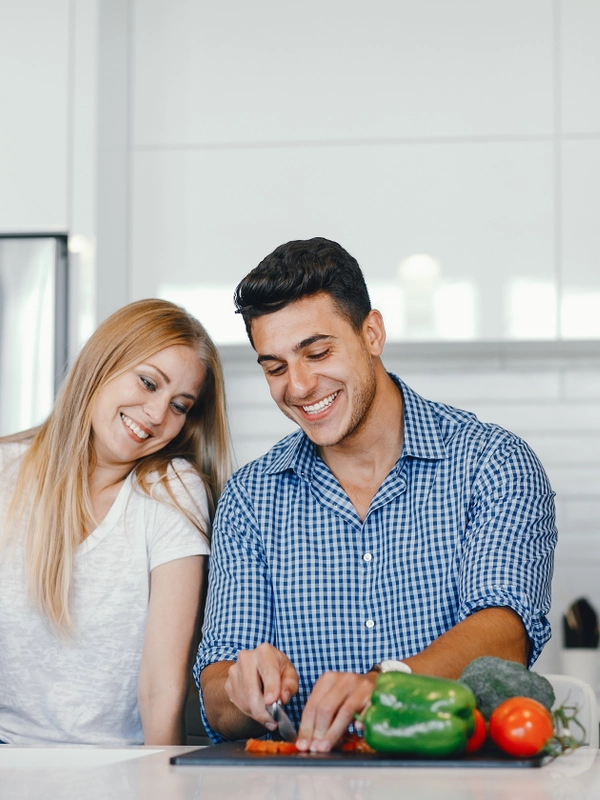 Couple home kitchen