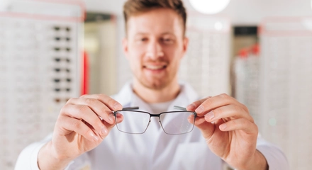 Portrait friendly male optometrist