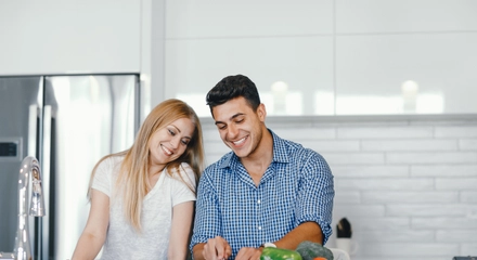 Couple home kitchen
