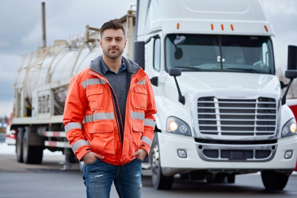 Man working as truck driver