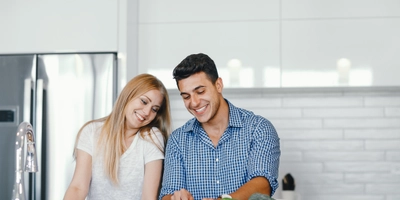 Couple home kitchen